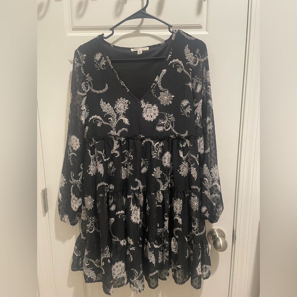 Black and White Patterned Dress